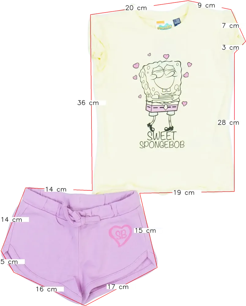 Sárga Nickelodeon 2 részes szett - Felsőruházat és nadrág EU 104 / UK 4 év / US 4T/XS