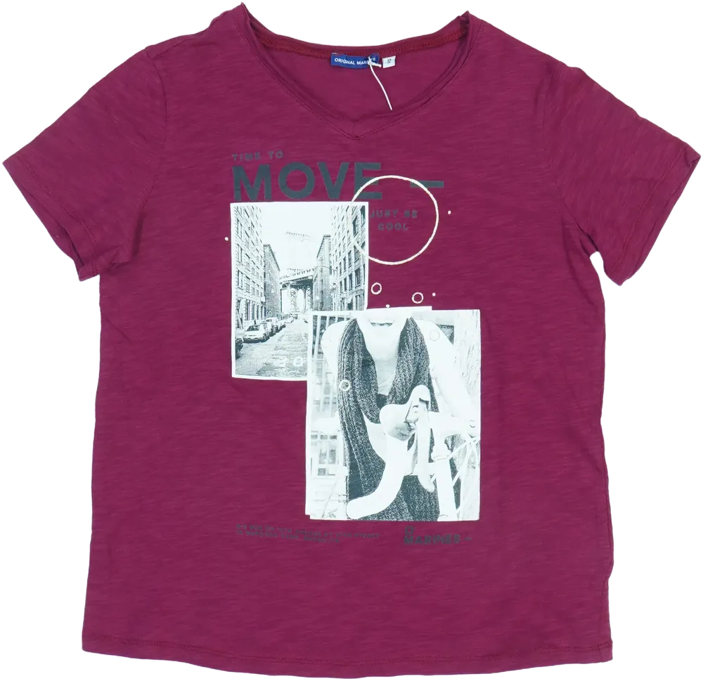 Bordó Original Marines Póló EU 152 / UK 12 év / US 12 év/L