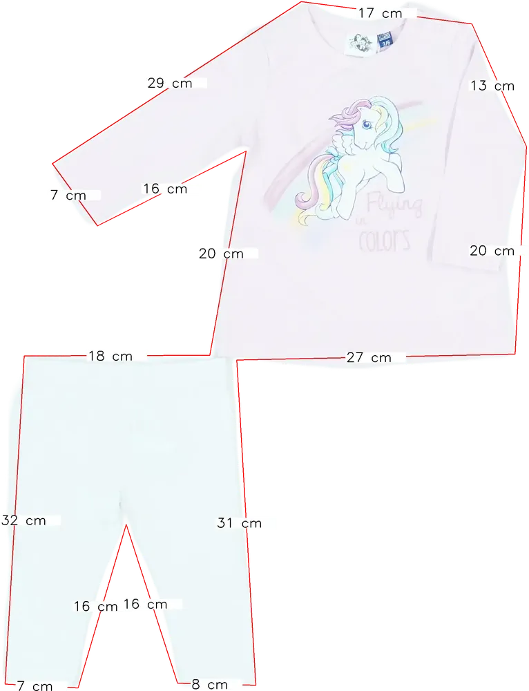Pink My Little Pony 2-piece set - Top &amp; Bottom EU 68 / UK 3-6 months / US 3-6 months