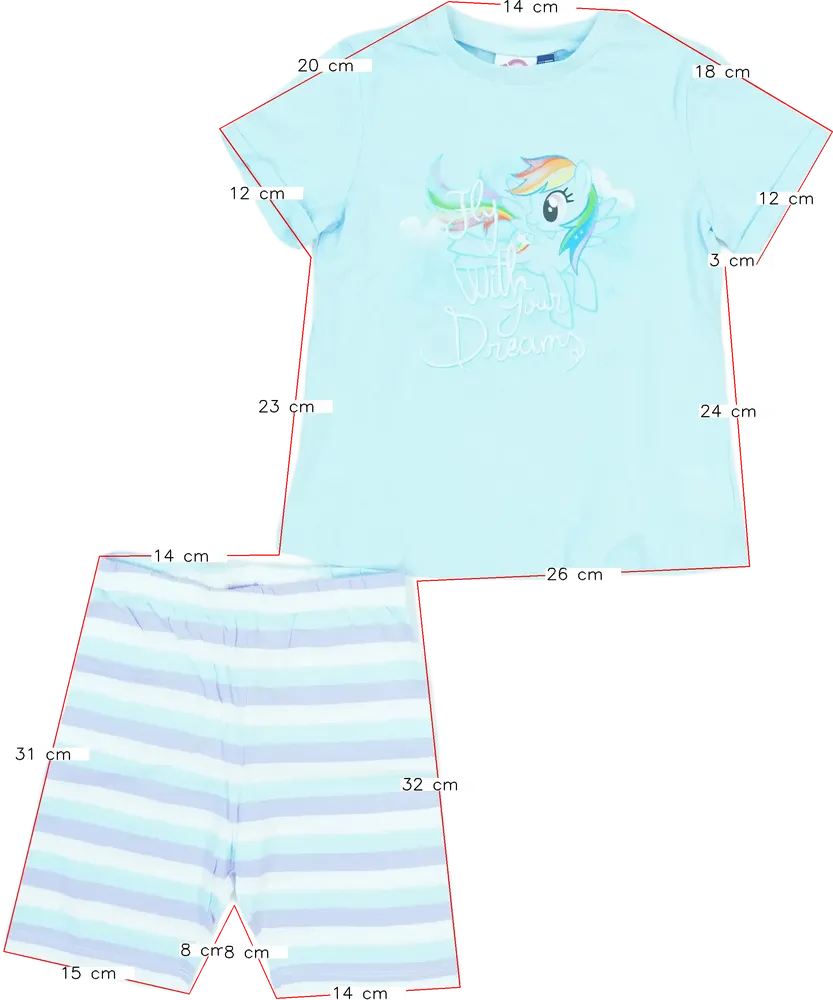 Kék My Little Pony 2 részes szett - Felsőruházat és nadrág EU 110 / UK 5 év / US 5 év/XS