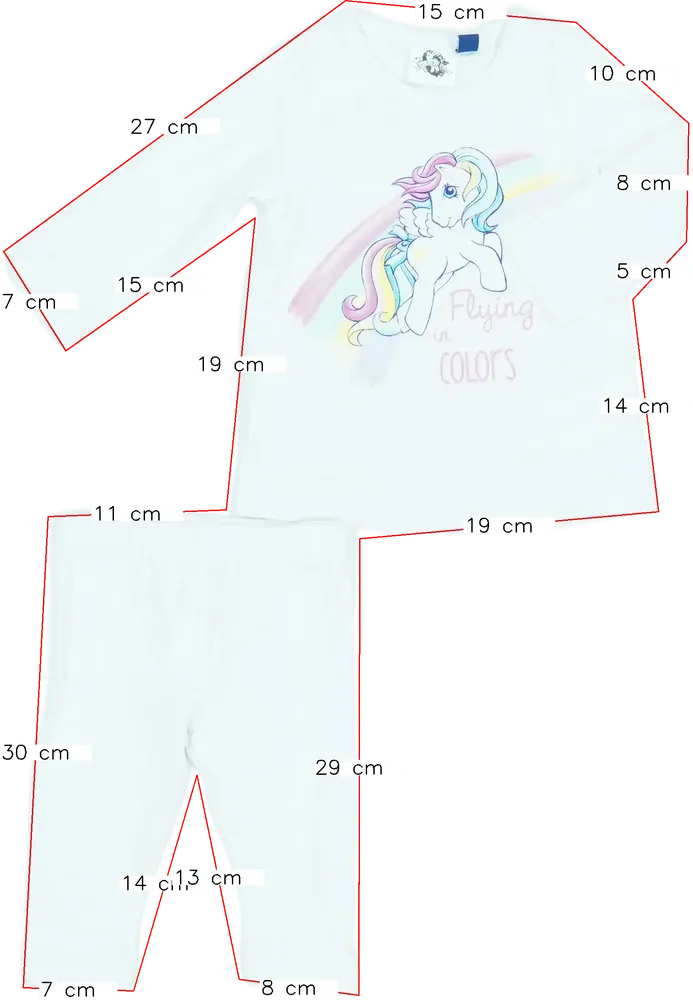 White My Little Pony 2-piece set - Top &amp; Bottom EU 62 / UK 0-3 months / US 0-3 months
