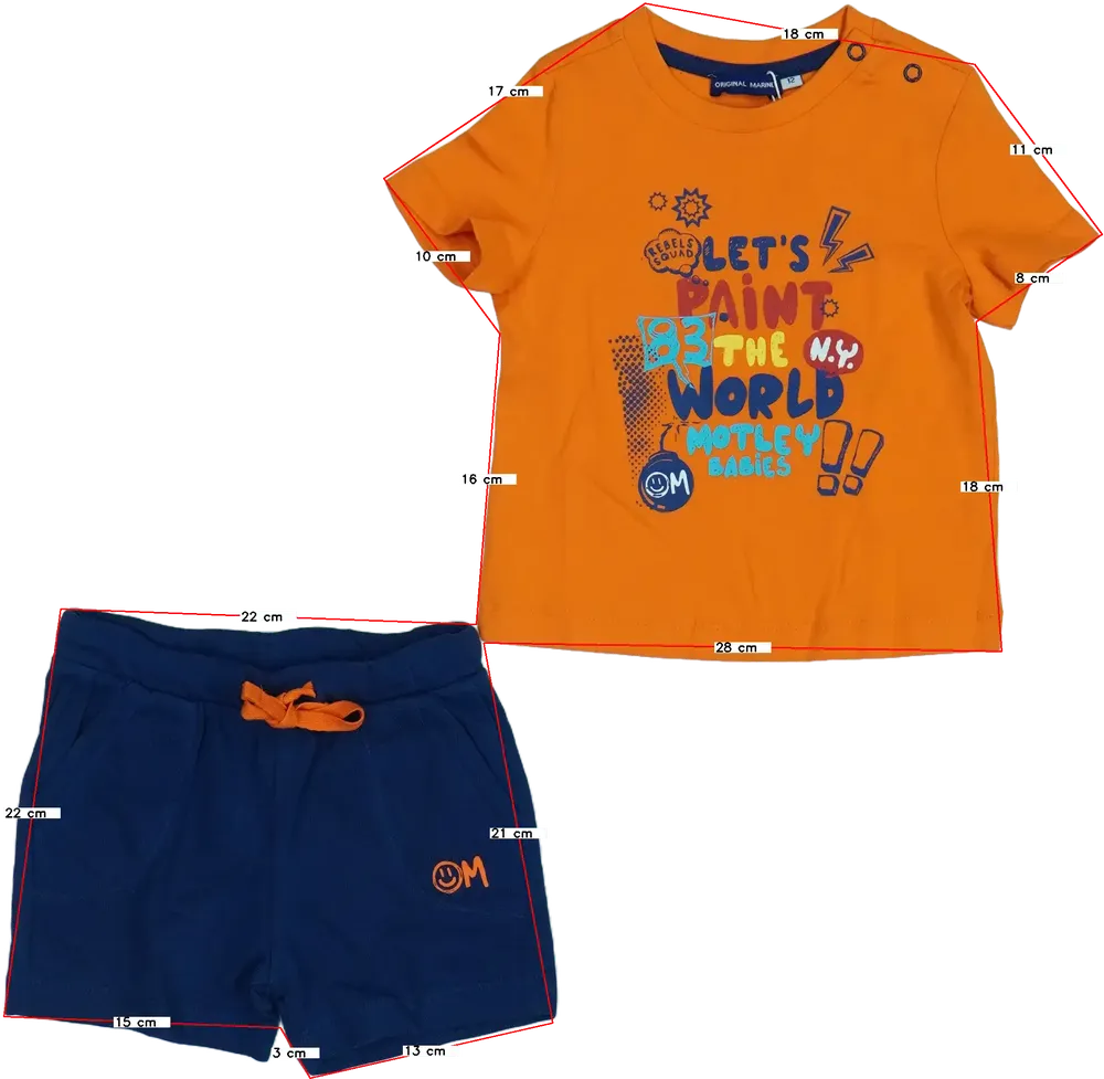 Sárga (narancs) Original Marines 2 részes szett - Felsőruházat és nadrág EU 80 / UK 9-12 hónap / US 12 hónap
