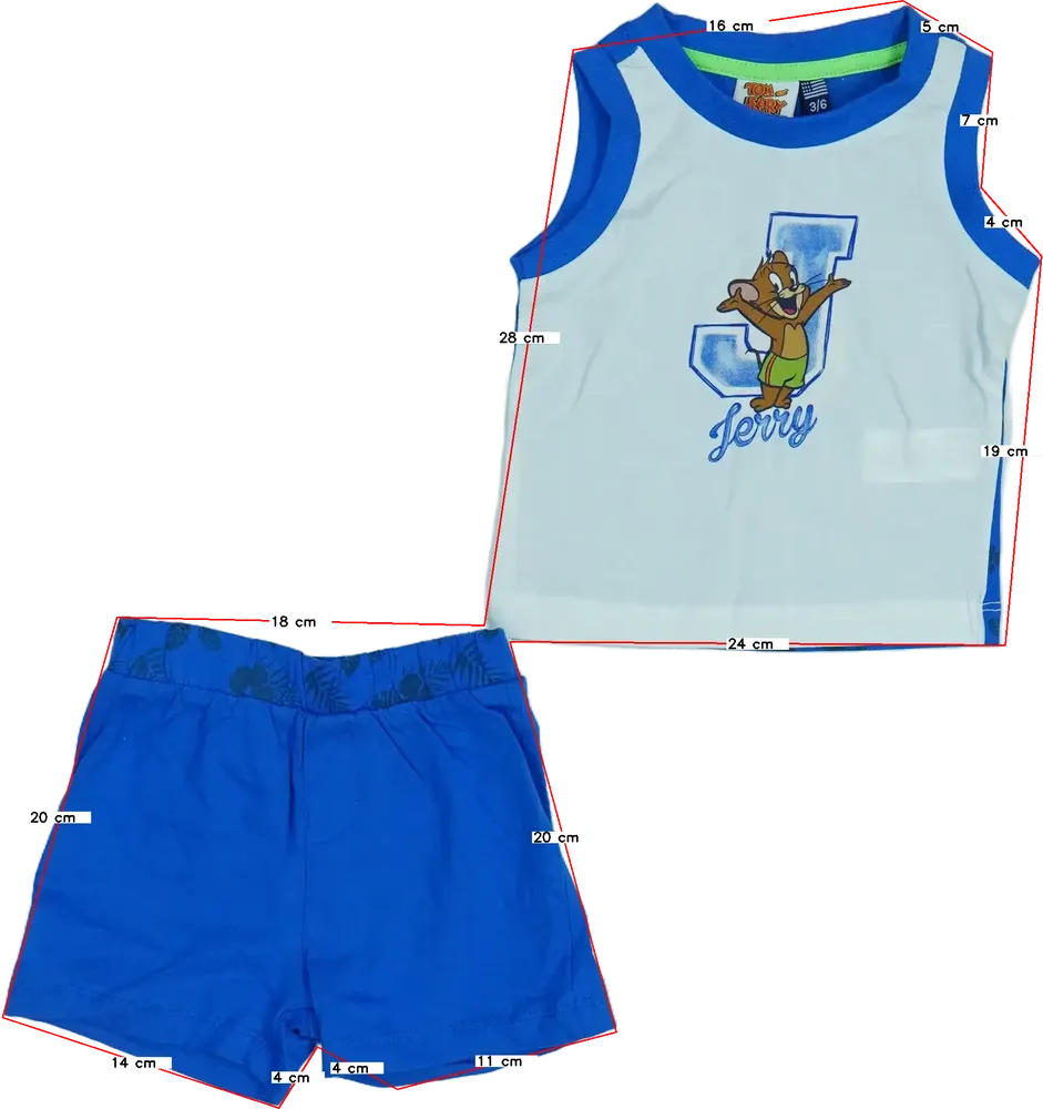 Kék Tom&amp;Jerry Pizsama EU 68 / UK 3-6 hónap / US 3-6 hónap