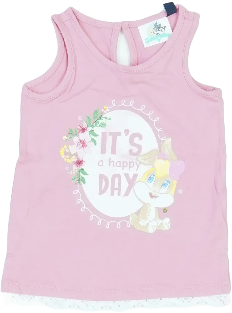 Rózsaszín Looney Tunes Lányka / Női ujjatlan póló / top EU 62 / UK 0-3 hónap / US 0-3 hónap