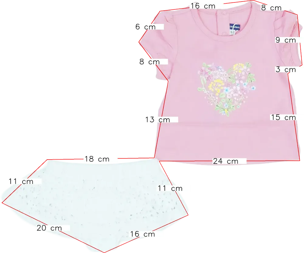 Pink Original Marines 2-piece set - Top &amp; Bottom EU 62 / UK 0-3 months / US 0-3 months