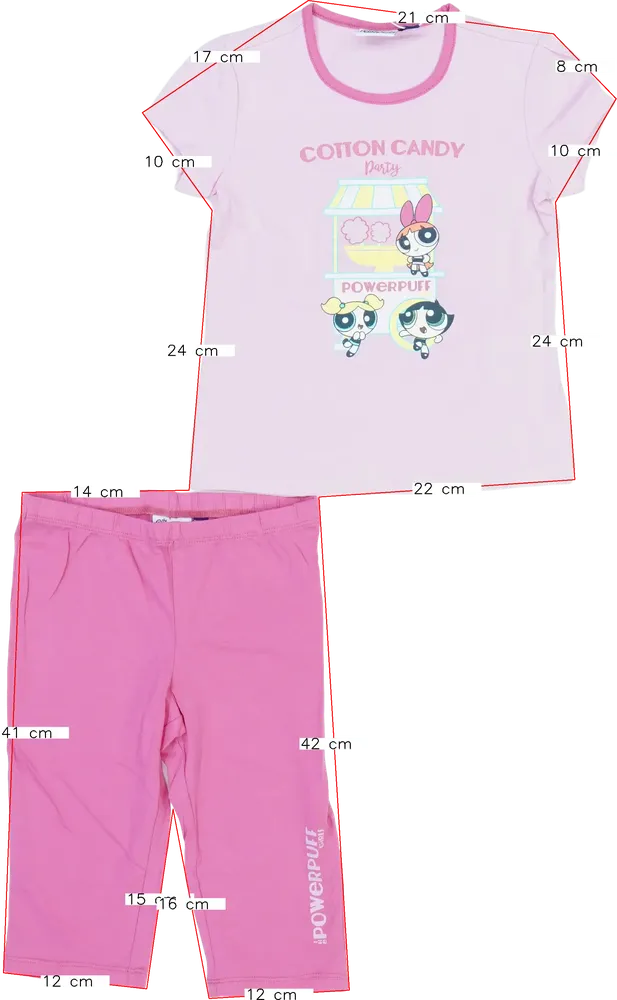 Rózsaszín The Powerpuff Girls 2 részes szett - Felsőruházat és nadrág EU 122 / UK 7 év / US 7 év/M