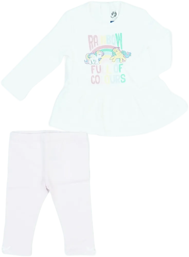 Fehér My Little Pony 2 részes szett - Felsőruházat és nadrág EU 74 / UK 6-9 hónap / US 6-9 hónap