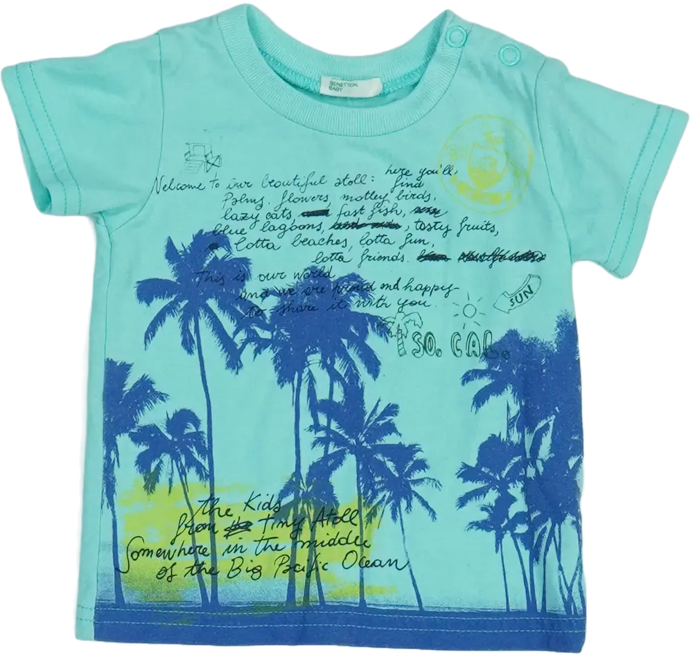 Zöld Benetton Póló EU 56 / UK Újszülött / US Újszülött