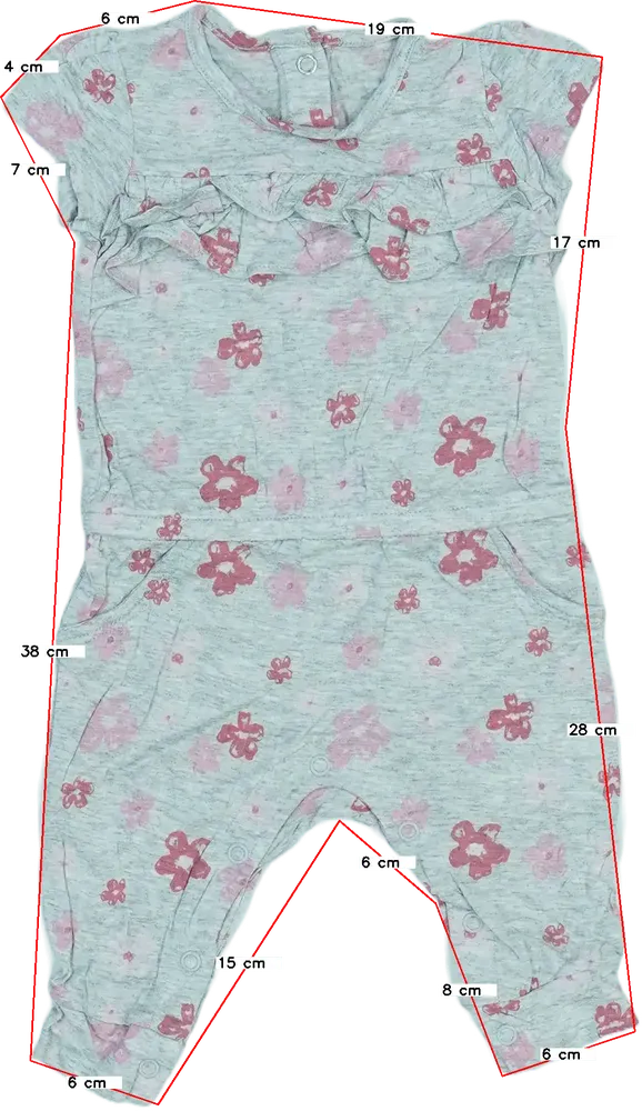 Szürke Baby Playsuit / Jumpsuit EU 62 / UK 0-3 hónap / US 0-3 hónap