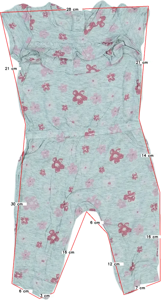 Szürke Baby Playsuit / Jumpsuit EU 68 / UK 3-6 hónap / US 3-6 hónap