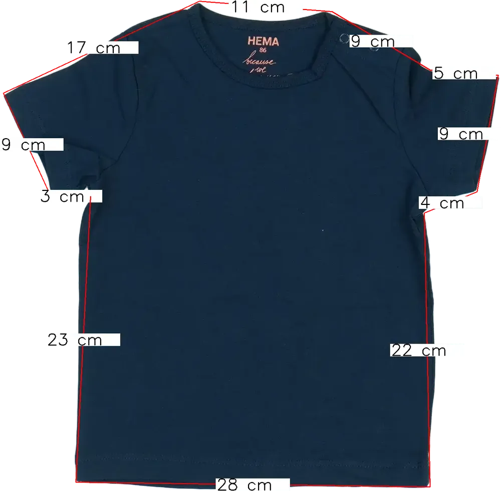 Kék Hema Póló EU 86 / UK 12-18 hónap / US 18 hónap