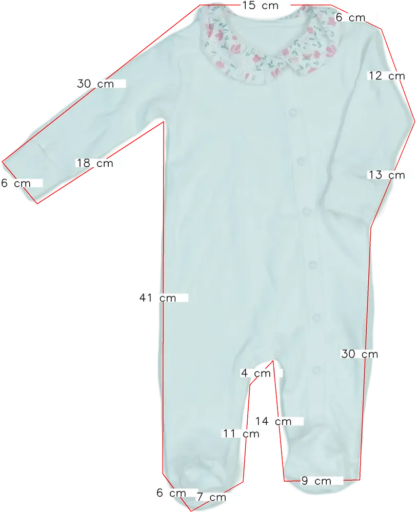 Fehér Baby Hosszú ujjú rugdalózó EU 68 / UK 3-6 hónap / US 3-6 hónap