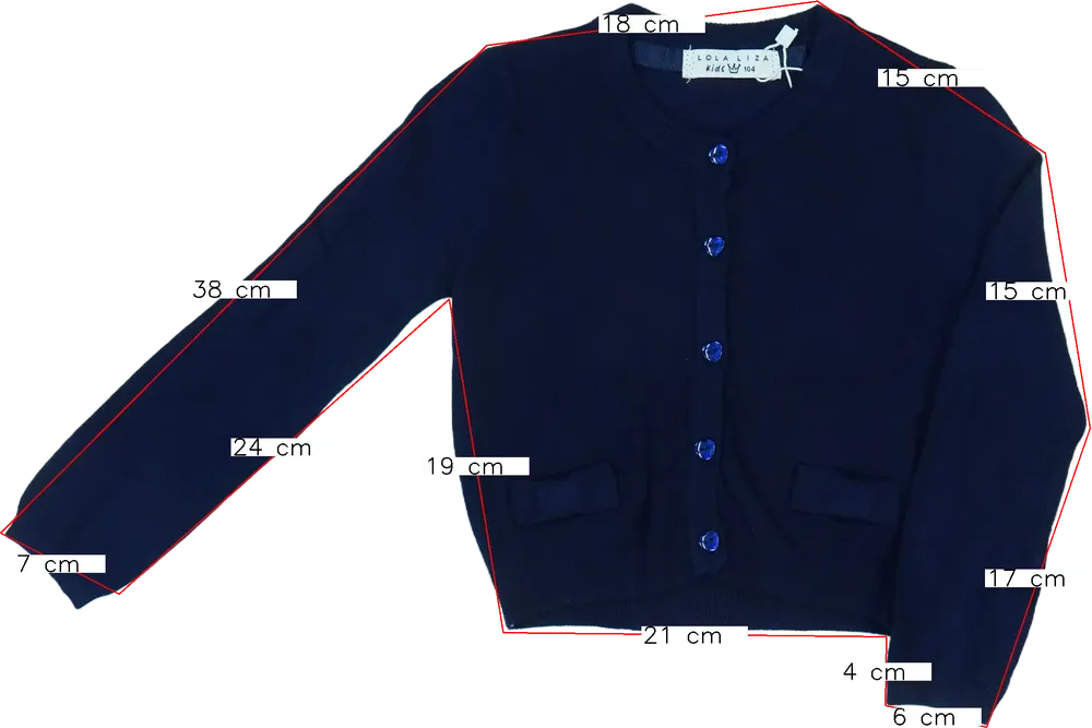 Kék Lola Liza Kardigán EU 104 / UK 4 év / US 4T/XS