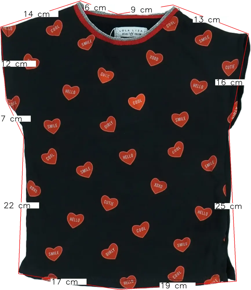 Fekete Lola Liza Póló EU 116 / UK 6 év / US 6 év/S