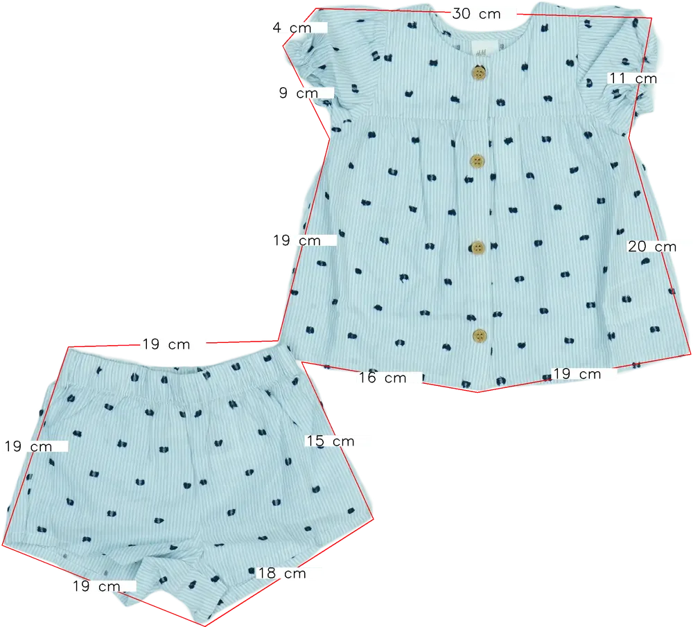Blue H&amp;M 2-piece set - Top &amp; Bottom EU 74 / UK 6-9 months / US 6-9 months