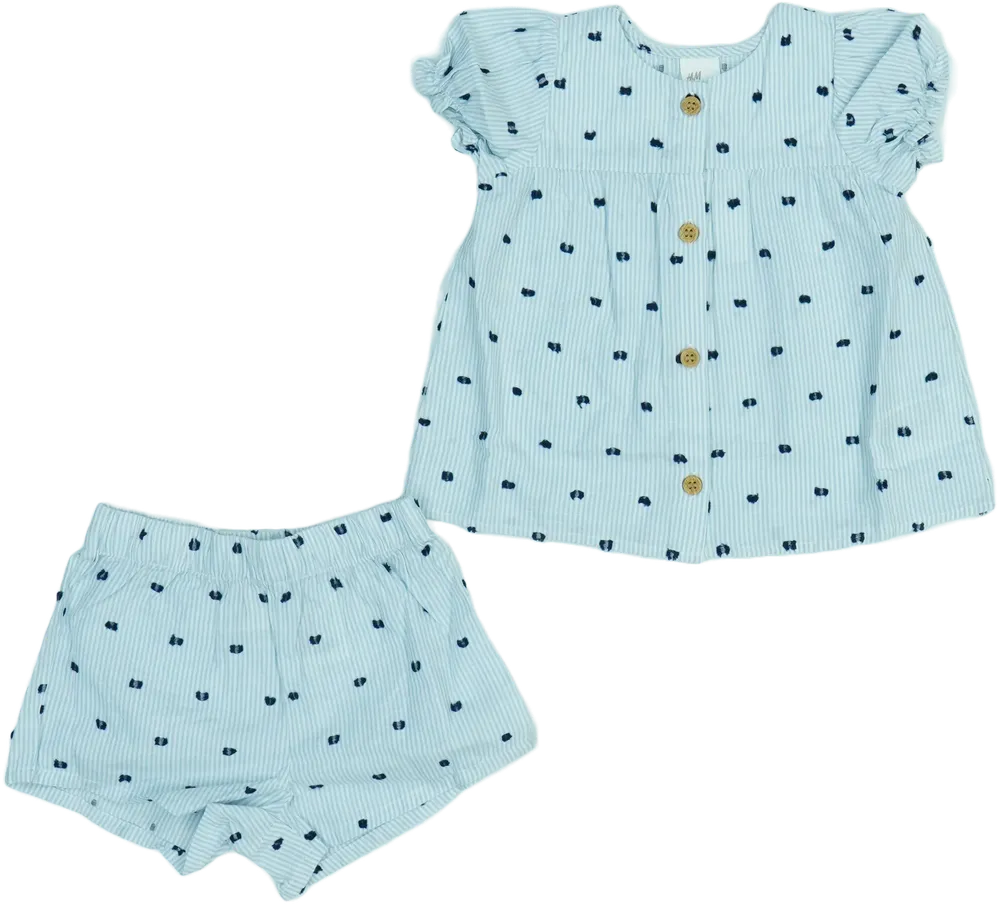 Blue H&amp;M 2-piece set - Top &amp; Bottom EU 74 / UK 6-9 months / US 6-9 months
