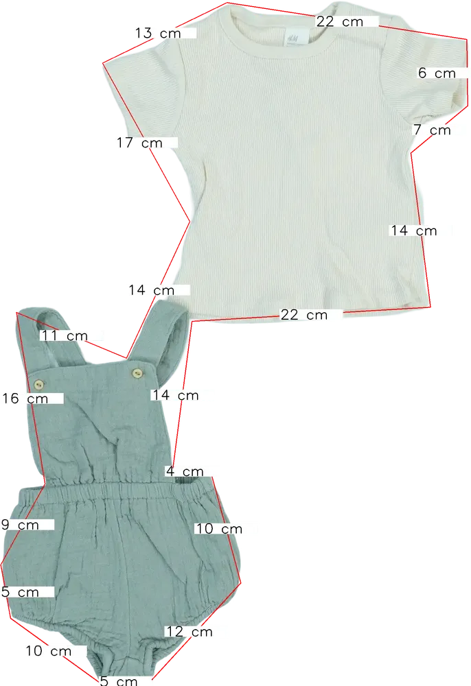 Multicoloured H&amp;M 2-piece set - Top &amp; Bottom EU 68 / UK 3-6 months / US 3-6 months