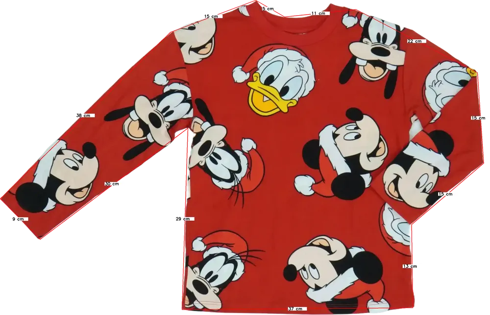 Piros Disney Hosszú ujjú felső EU 116 / UK 6 év / US 6 év/S