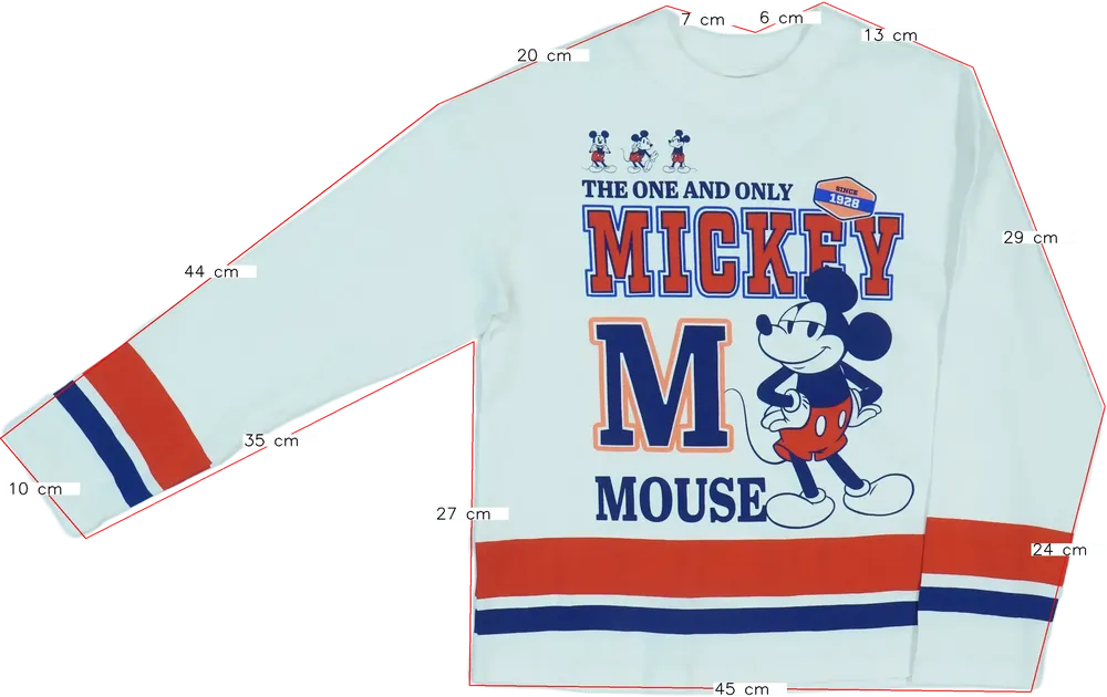 Fehér Disney Hosszú ujjú felső EU 140 / UK 10 év / US 10 év/L