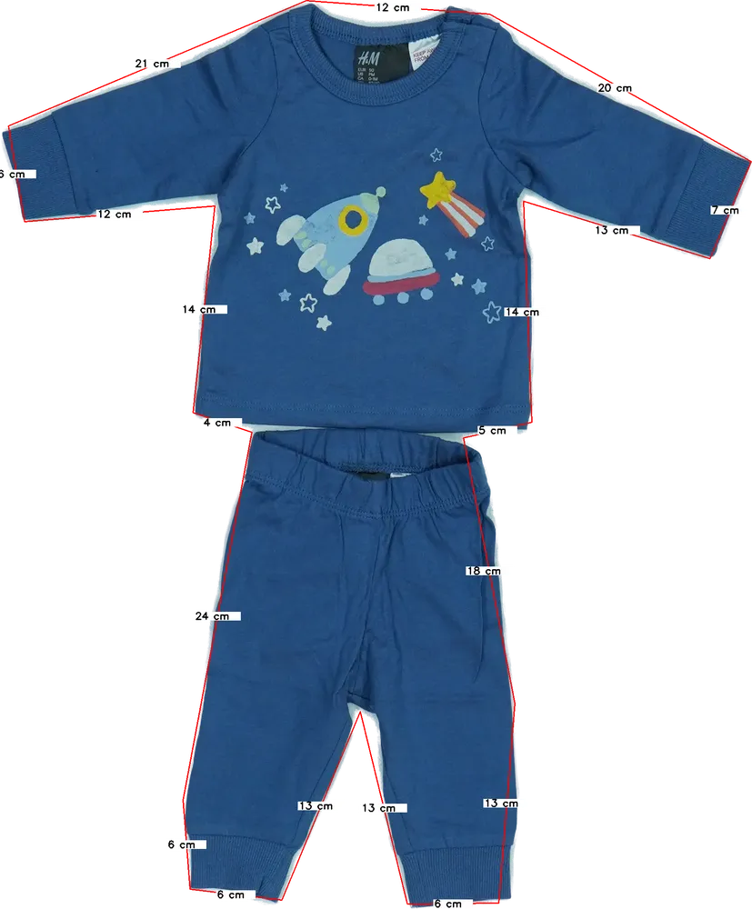 Kék H&amp;M Pizsama EU 50 / UK Újszülött / US Újszülött