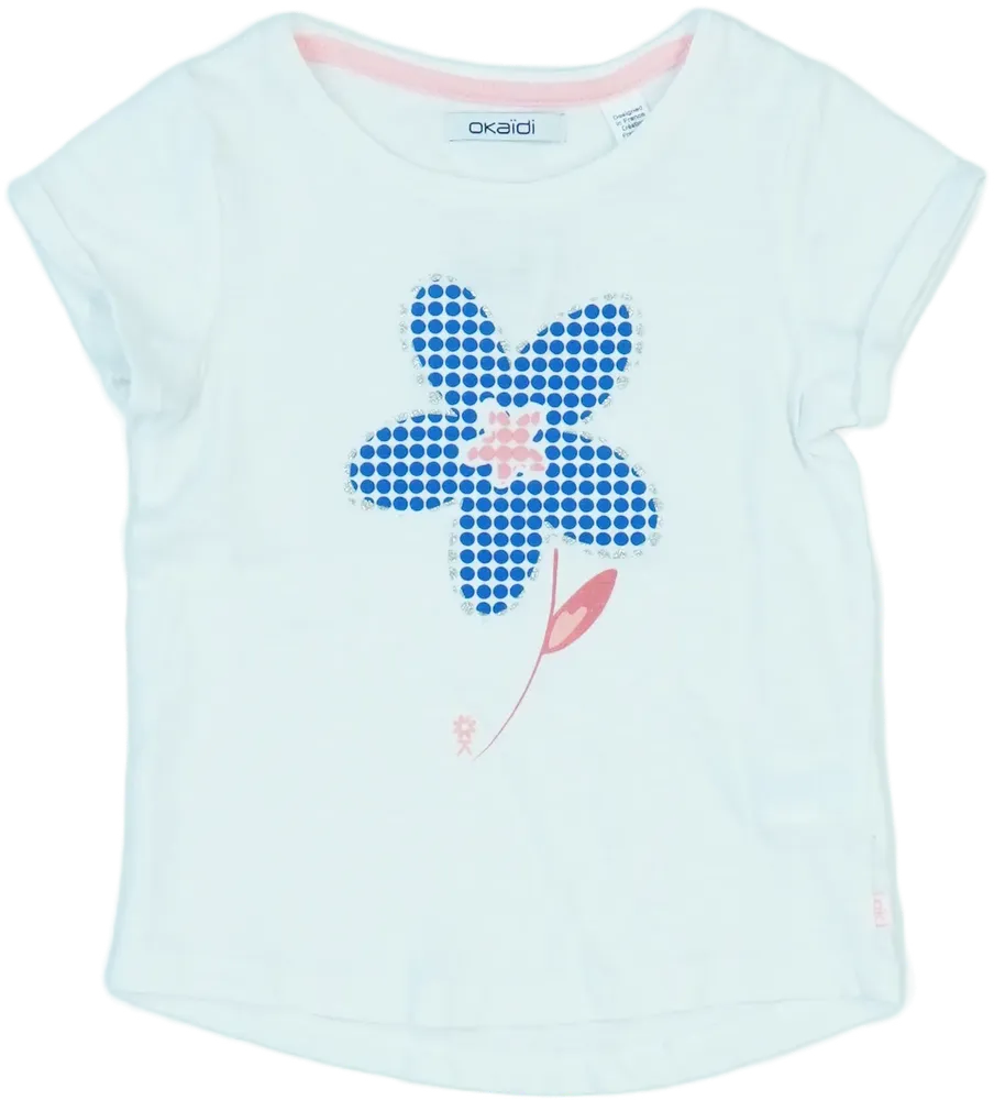 Fehér Okaidi Póló EU 92 / UK 2 év / US 2T