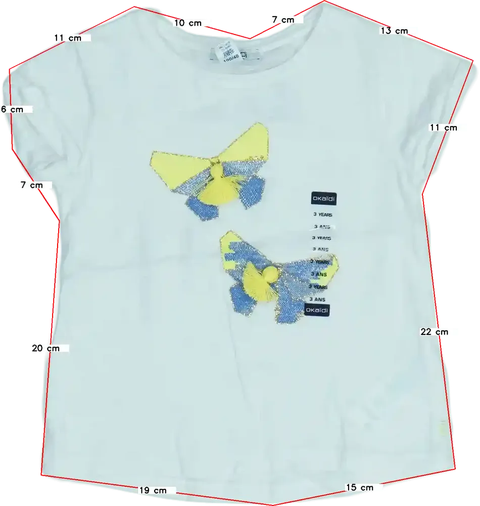 Fehér Okaidi Póló EU 98 / UK 3 év / US 3T