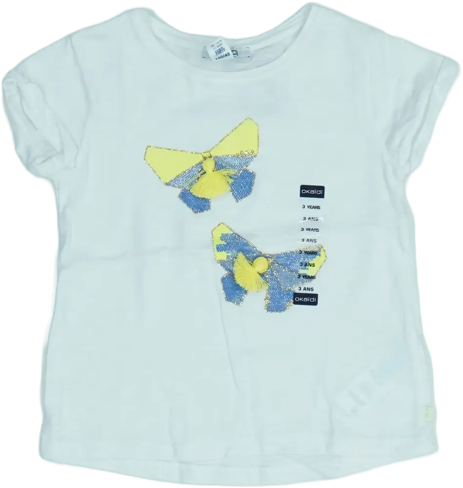 Fehér Okaidi Póló EU 98 / UK 3 év / US 3T