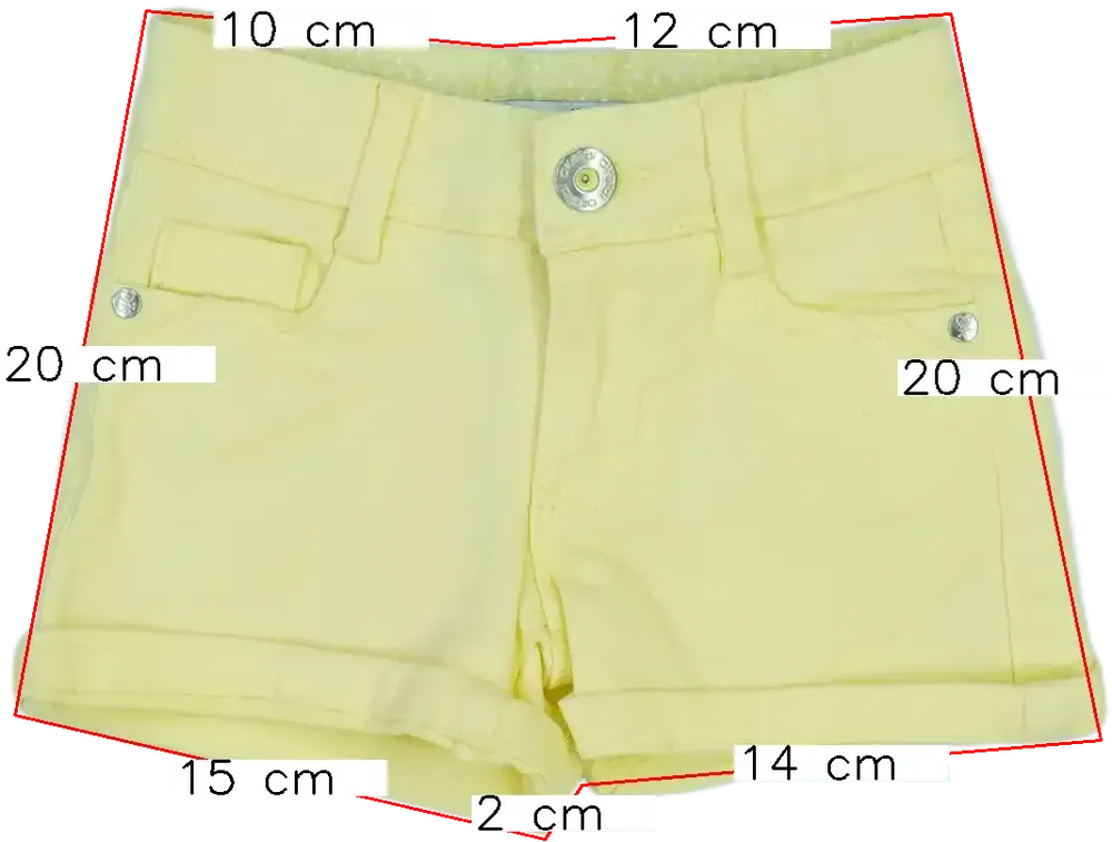 Sárga Okaidi Rövidnadrág EU 92 / UK 2 év / US 2T