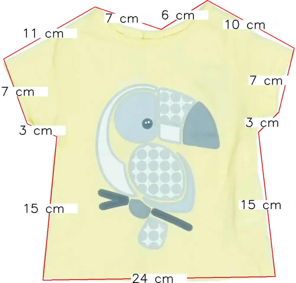 Sárga Obaibi Póló EU 62 / UK 0-3 hónap / US 0-3 hónap