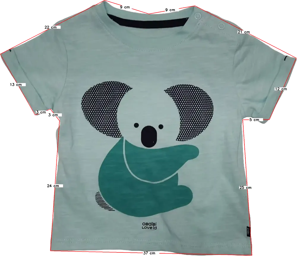 Kék Obaibi Póló EU 62 / UK 0-3 hónap / US 0-3 hónap