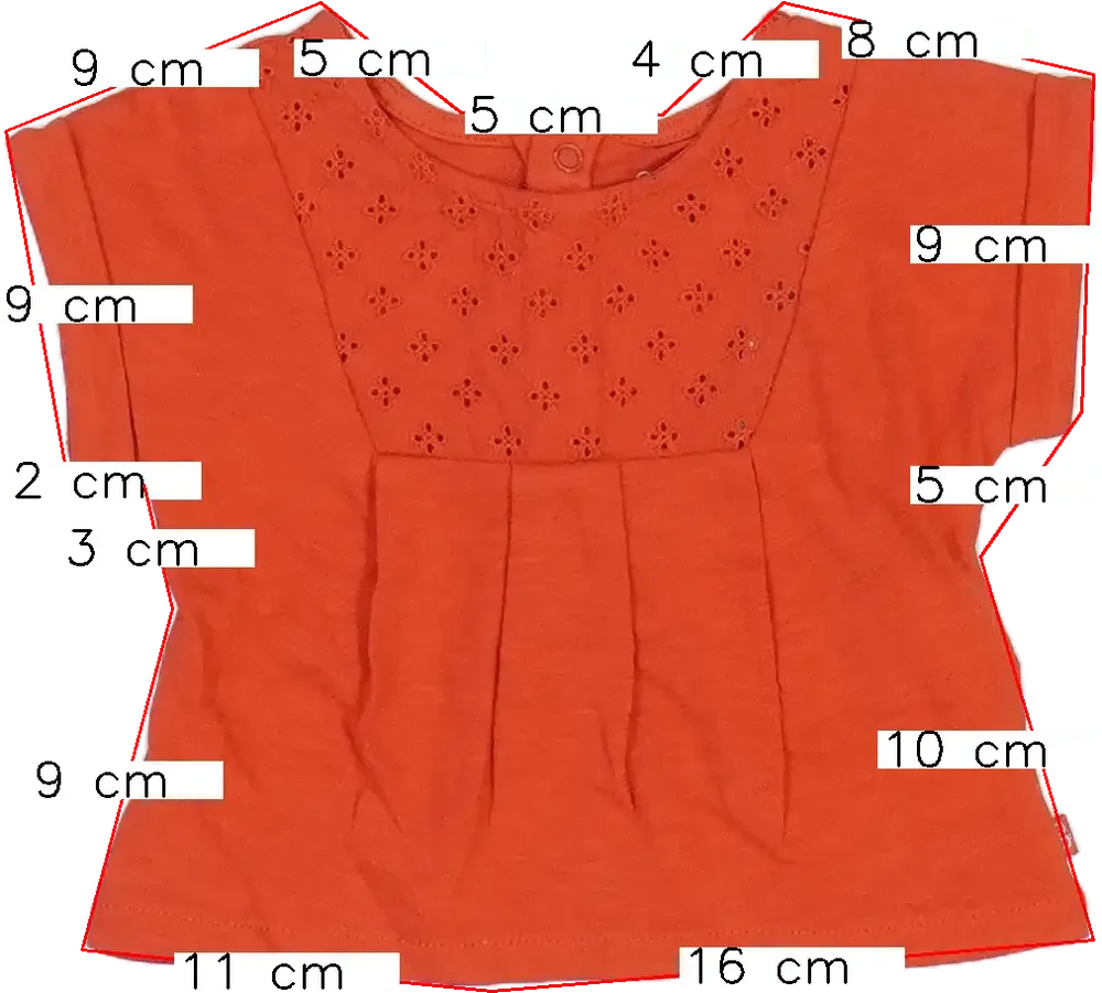 Piros Obaibi Póló EU 62 / UK 0-3 hónap / US 0-3 hónap