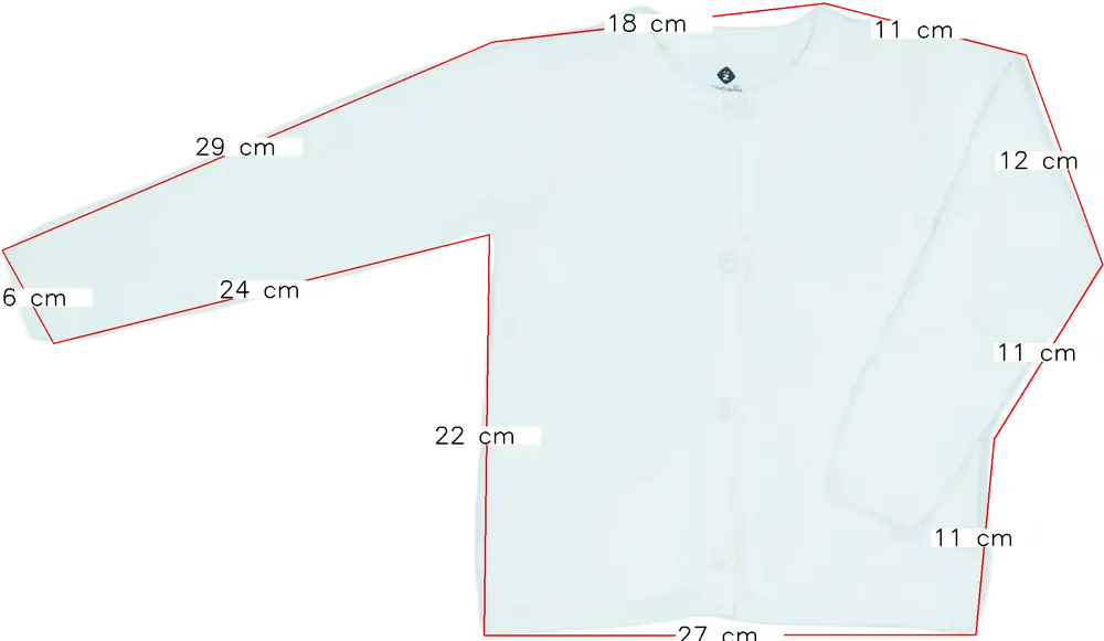 Fehér Grain de blé Kardigán EU 80 / UK 9-12 hónap / US 12 hónap