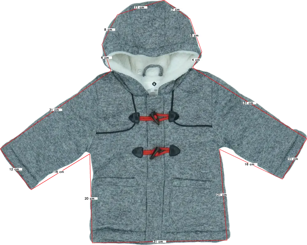 Szürke Grain de blé Télikabát EU 74 / UK 6-9 hónap / US 6-9 hónap