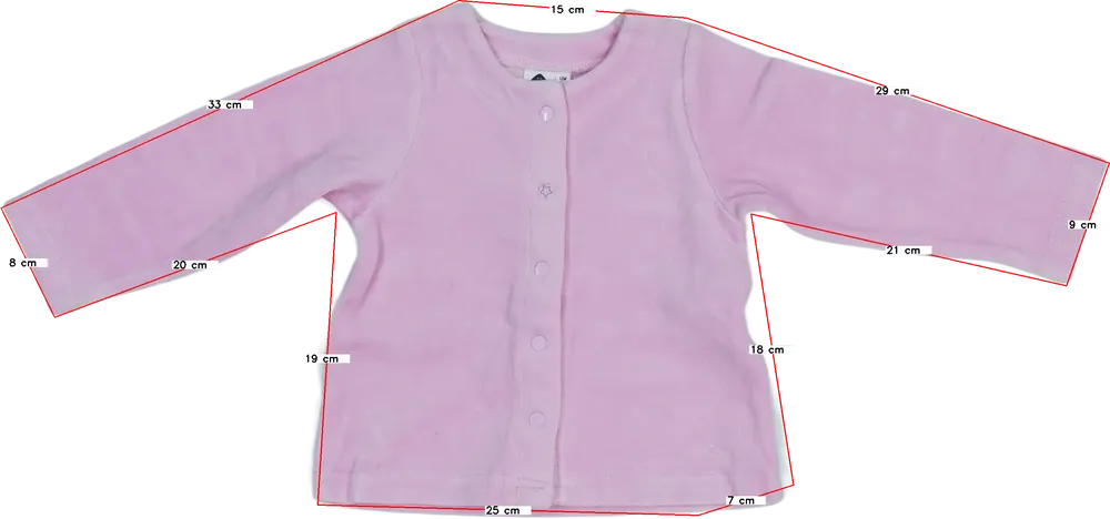 Rózsaszín Grain de blé Kardigán EU 80 / UK 9-12 hónap / US 12 hónap