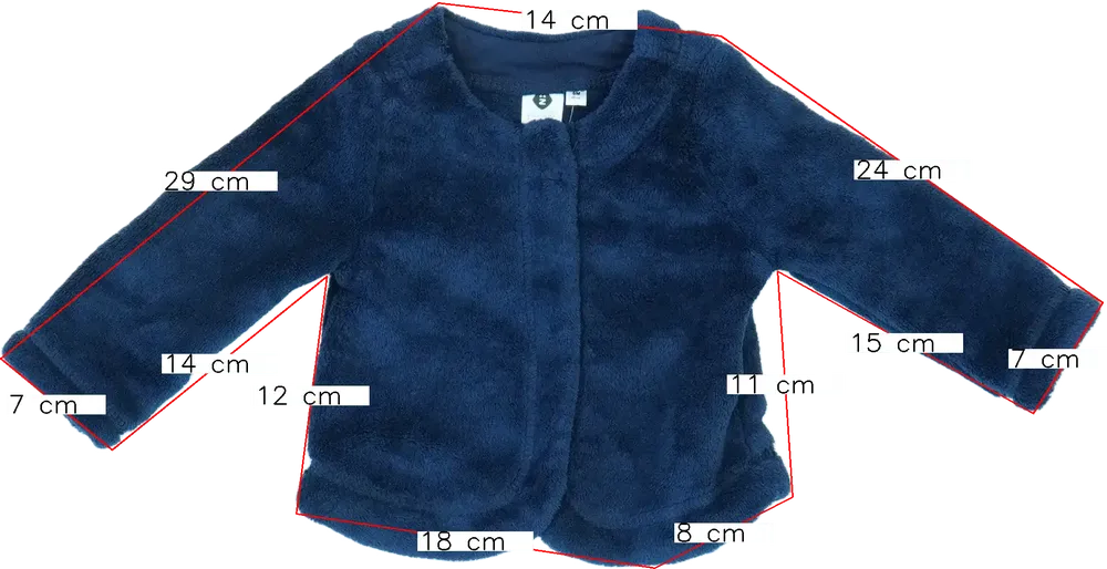 Kék Grain de blé Kardigán EU 68 / UK 3-6 hónap / US 3-6 hónap