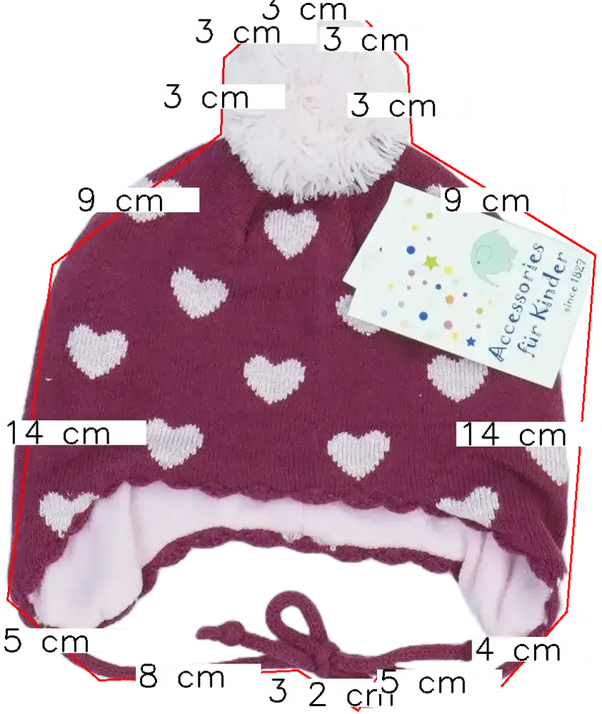 Rózsaszín Fritz Nitzsche Sapka EU 86 / UK 12-18 hónap / US 18 hónap