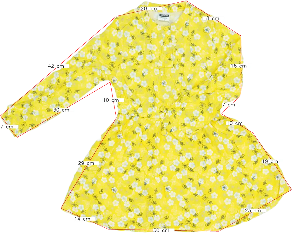 Sárga PocoPiano Ruha EU 122 / UK 7 év / US 7 év/M