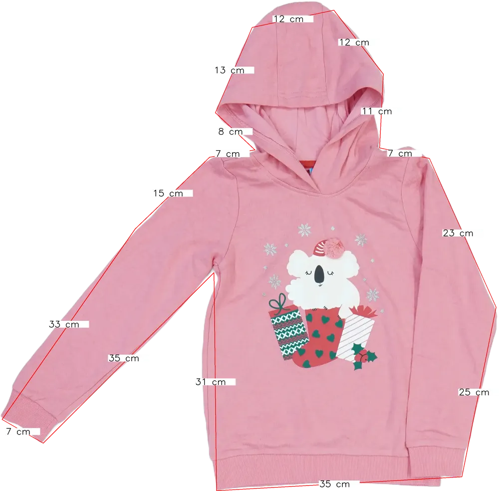 Rózsaszín Lupilu Kapucnis pulóver EU 128 / UK 8 év / US 8 év/M