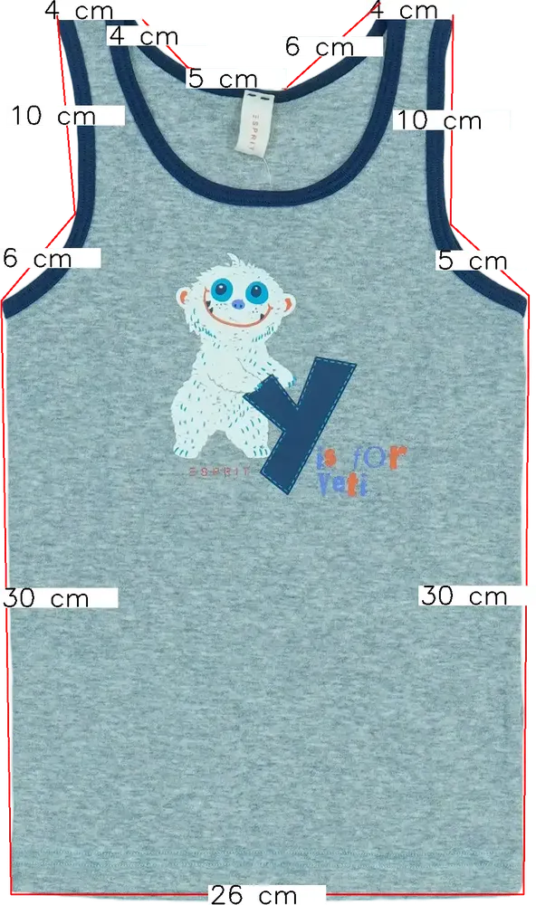 Szürke Esprit Fiú / Férfi trikó EU 110 / UK 5 év / US 5 év/XS