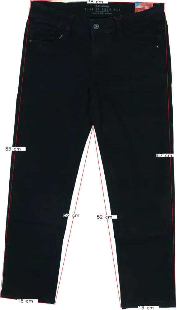 Fekete S.Oliver Farmernadrág EU 140 / UK 10 év / US 10 év/L