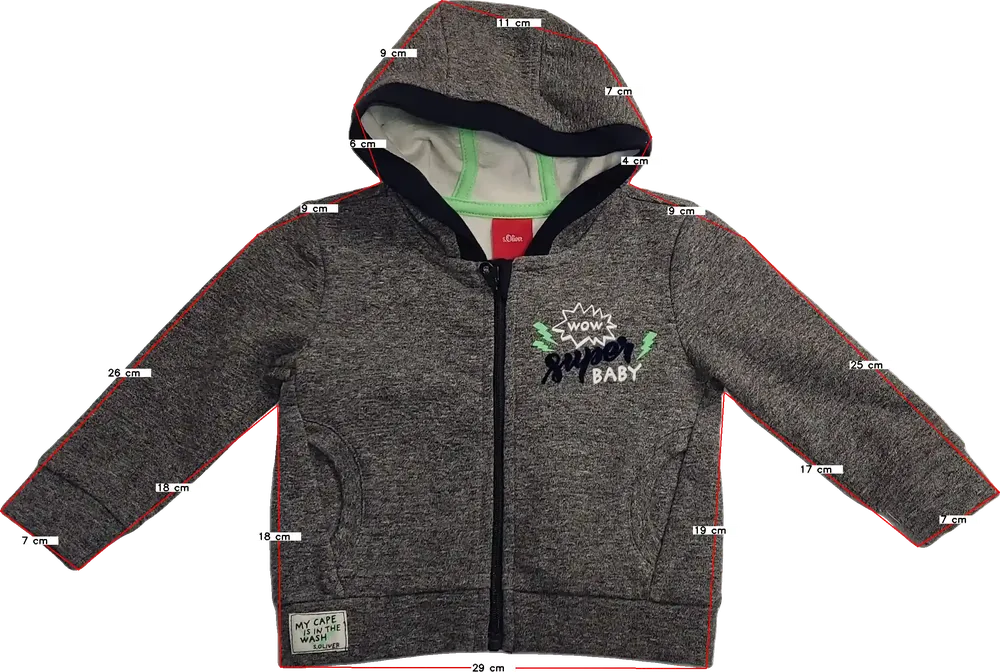 Szürke S.Oliver Kapucnis pulóver EU 62 / UK 0-3 hónap / US 0-3 hónap