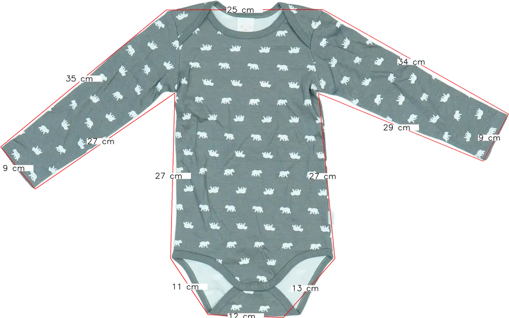 Szürke Pusblu Hosszú ujjú body EU 104 / UK 4 év / US 4T/XS