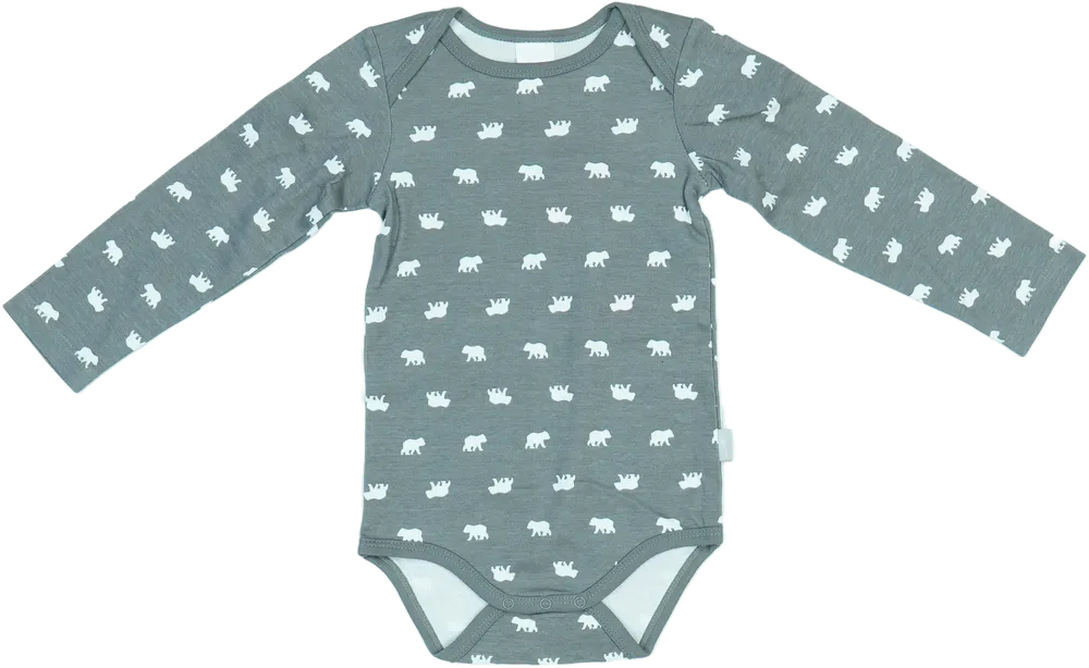 Szürke Pusblu Hosszú ujjú body EU 92 / UK 2 év / US 2T