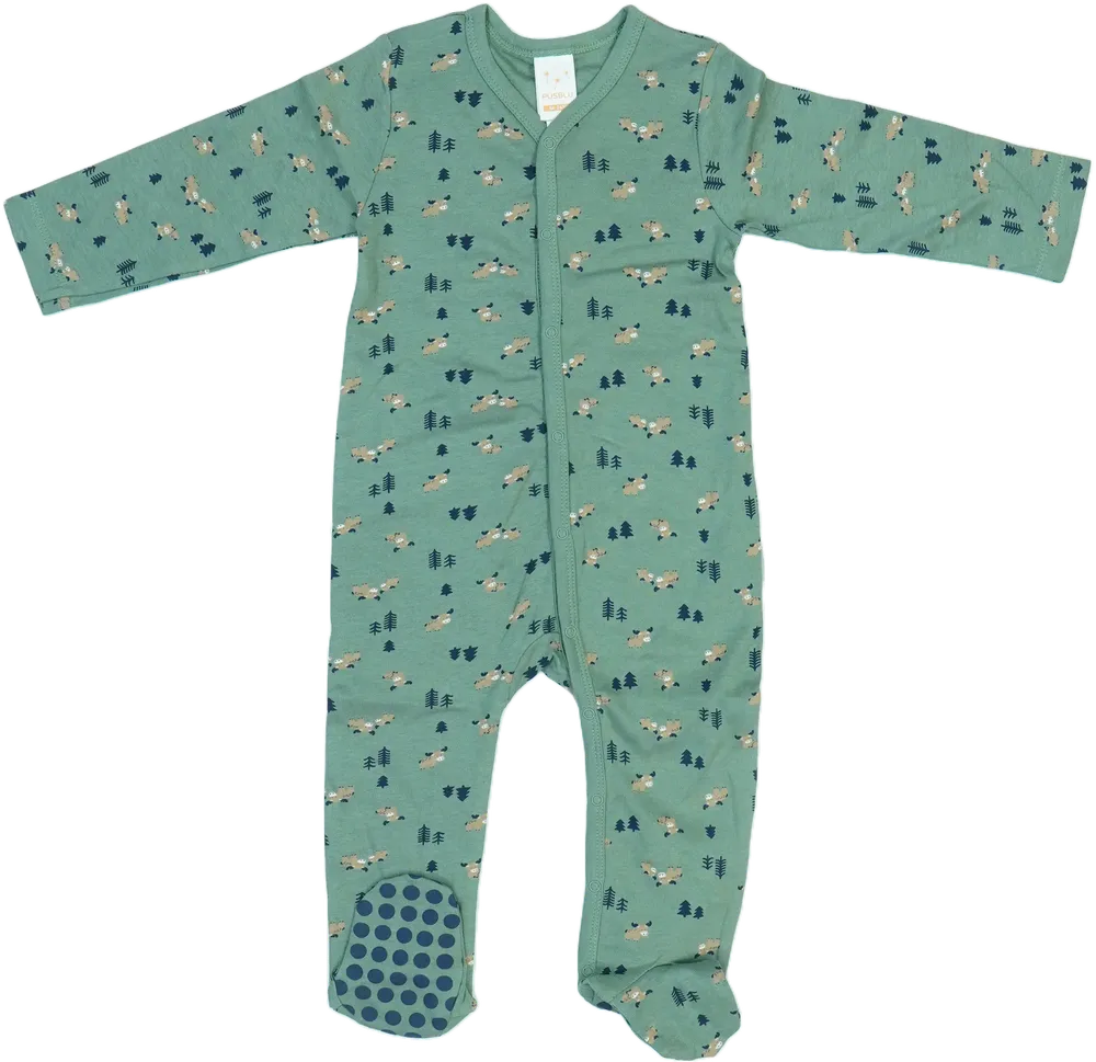 Zöld Pusblu Hosszú ujjú rugdalózó EU 80 / UK 9-12 hónap / US 12 hónap