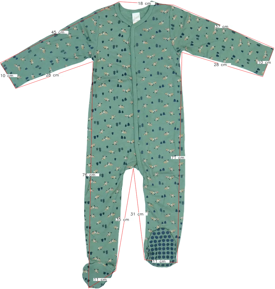 Zöld Pusblu Hosszú ujjú rugdalózó EU 104 / UK 4 év / US 4T/XS