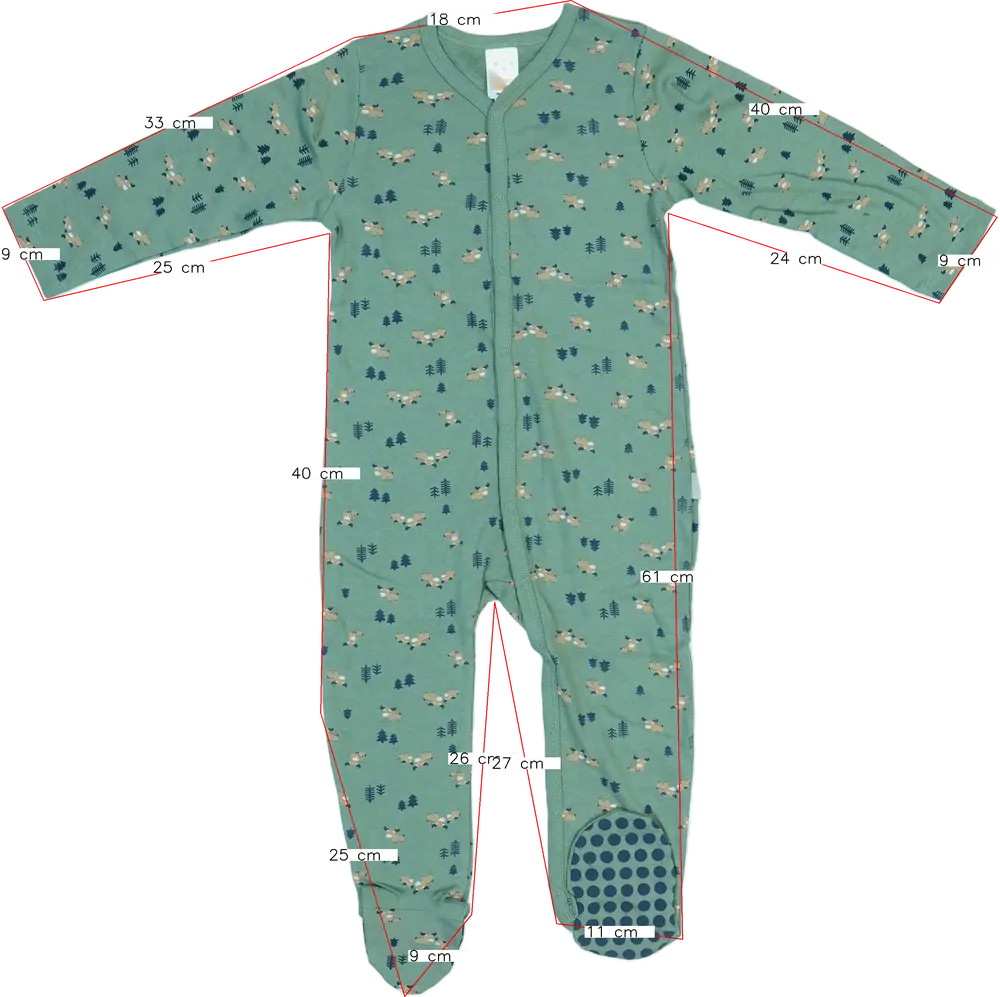 Zöld Pusblu Hosszú ujjú rugdalózó EU 92 / UK 2 év / US 2T