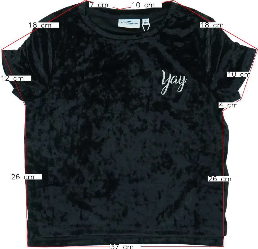 Fekete Tom Tailor Póló EU 140 / UK 10 év / US 10 év/L