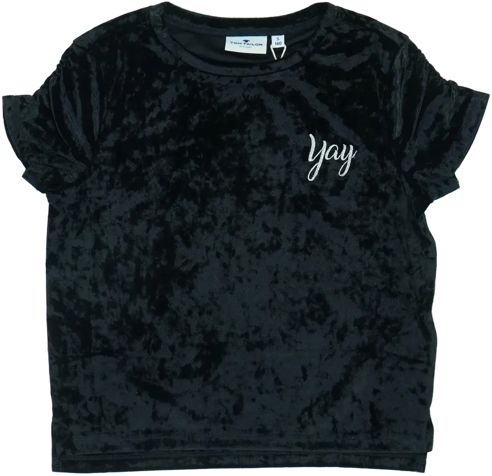 Fekete Tom Tailor Póló EU 140 / UK 10 év / US 10 év/L