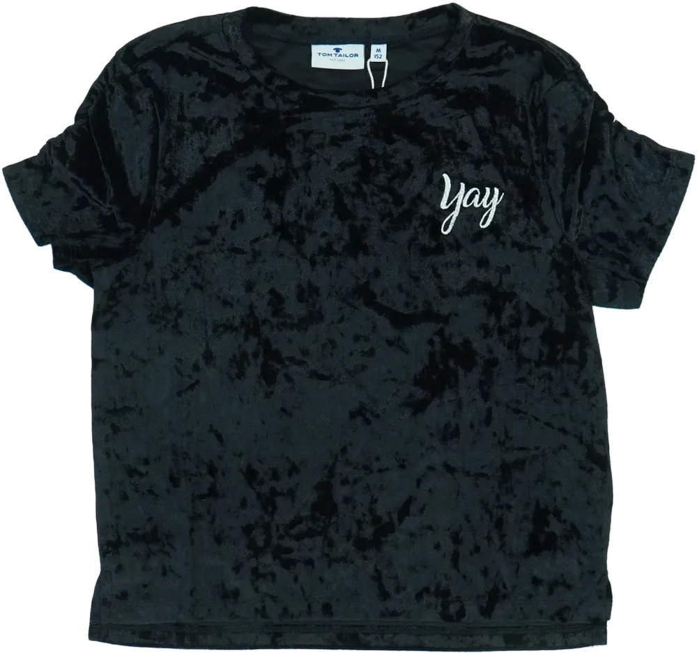 Fekete Tom Tailor Póló EU 152 / UK 12 év / US 12 év/L