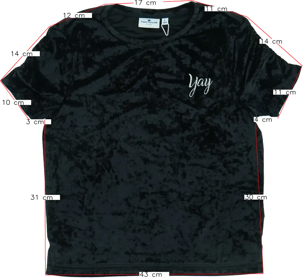 Fekete Tom Tailor Póló EU 164 / UK 14 év / US 14 év/XL